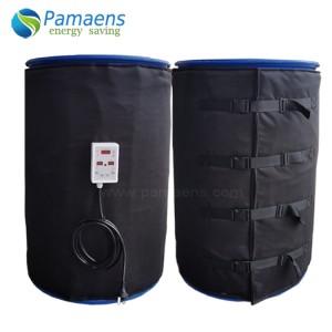 Durable Black Drum Heating Blanket with Adjustable Thermostat Used for Heating Milk, Honey, Oil without Pollution