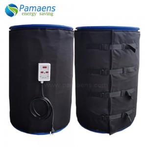 Flame Retardant Plastic Drum Heat Blanket with Adjustable Thermostat and Overheat Protection