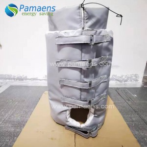 Removable and Reusable High Temperature Insulation Jacket for Pipe with Spring and Hook